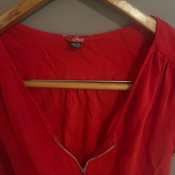 Red Guess blouse top - Picture 2 of 3